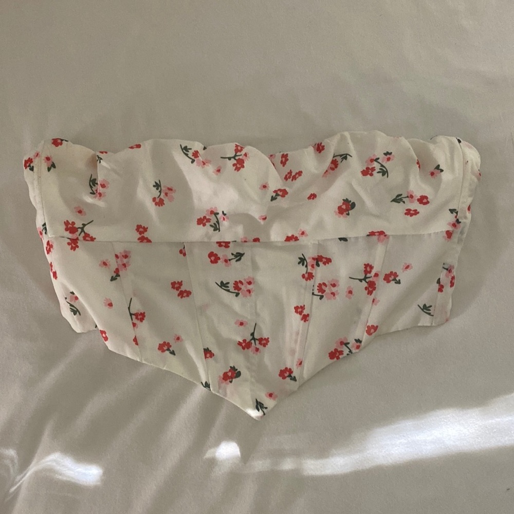 Strapless corset crop top